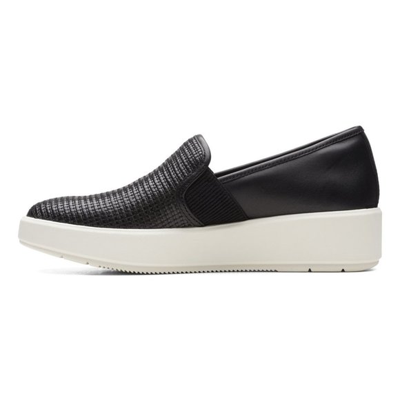 Clarks  Black Combi Layton Petal Leather Sneaker - Women 7 - Picture 3 of 7